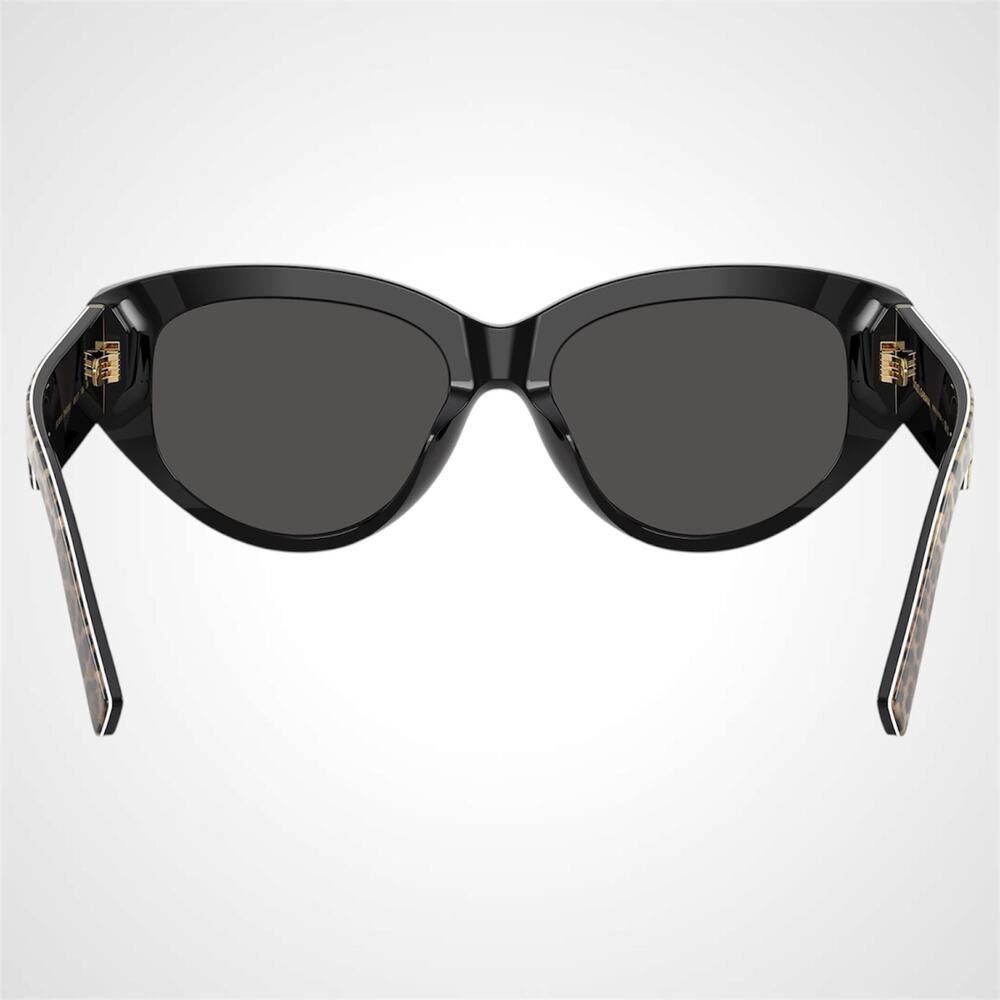 New Dolce & Gabbana Sunglasses Black Brown Leopard Acetate Cat Eye Gold - Picture 4 of 6